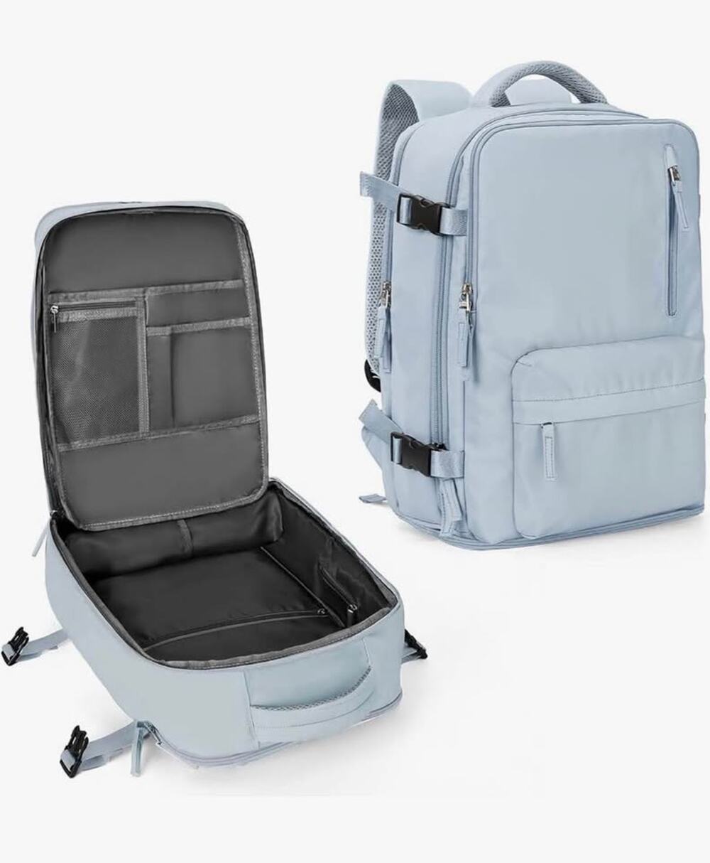 Light Blue Travel Carry-On Backpack Luggage